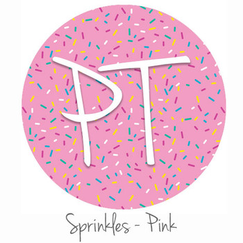 12"x12" Permanent Patterned Vinyl - Sprinkles-Pink