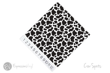 12"x12" Permanent Patterned Vinyl - Cow Spots