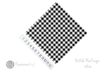 12"x12" Patterned Heat Transfer Vinyl - Buffalo Plaid Large - White