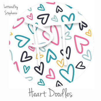 12"x12" Patterned Heat Transfer Vinyl - Heart Doodles (Lettered by Stephanie)