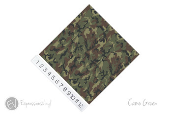 12"x12" Permanent Patterned Vinyl - Camo Green