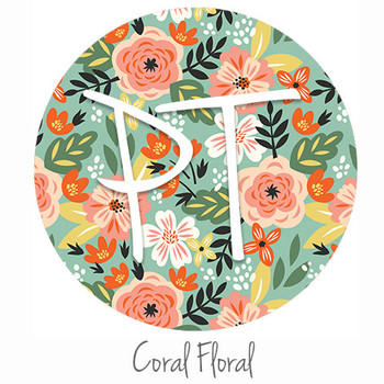 12"x12" Permanent Patterned Vinyl - Coral Floral