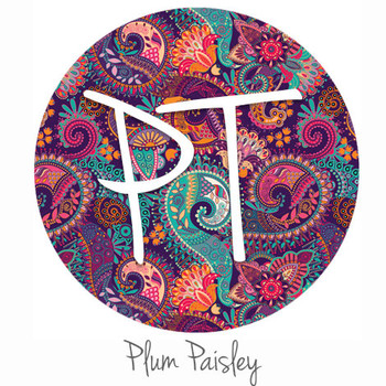 12"x12" Patterned Heat Transfer Vinyl - Plum Paisley