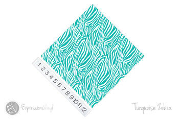 12"x12" Patterned Heat Transfer Vinyl - Zebra - Turquoise