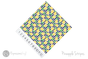 12"x12" Permanent Patterned Vinyl - Pineapple Stripes