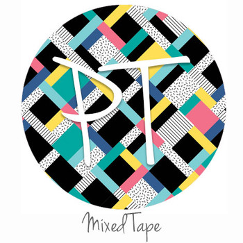 12"x12" Permanent Patterned Vinyl - Mixed Tape