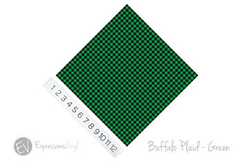 12"x12" Permanent Patterned Vinyl - Buffalo Plaid - Green