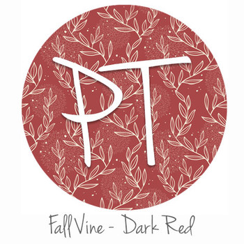 12"x12" Permanent Patterned Vinyl - Fall Vine: Dark Red