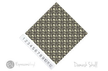 12"x12" Permanent Patterned Vinyl - Damask Skulls