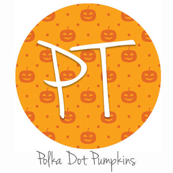12"x12" Patterned Heat Transfer Vinyl - Polka Dot Pumpkins