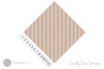 12"x12" Patterned Heat Transfer Vinyl - Candy Cane Stripes