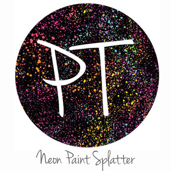 12"x12" Patterned Heat Transfer Vinyl - Neon Paint Splatter