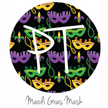 12"x12" Patterned Heat Transfer Vinyl - Mardi Gras Mask