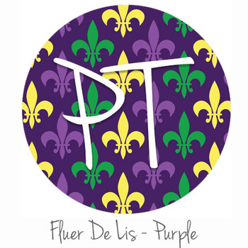 12"x12" Patterned Heat Transfer Vinyl - Purple Fleur-De-Lis