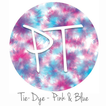 12"x12" Permanent Patterned Vinyl - Tie Dye - Pink & Blue