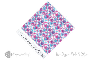 12"x12" Patterned Heat Transfer Vinyl - Tie Dye - Pink & Blue