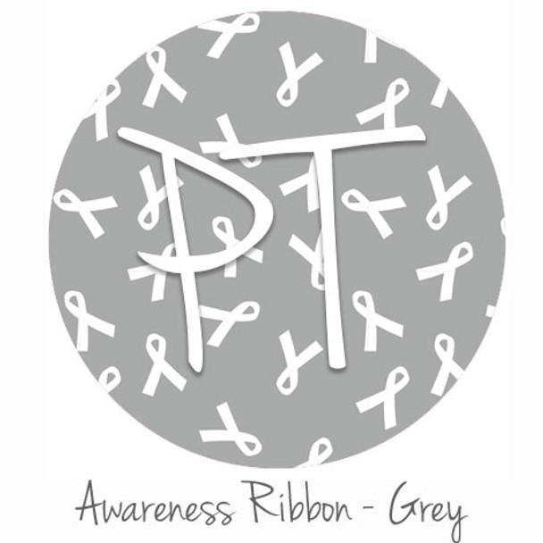 12"x12" Permanent Patterned Vinyl - Awareness Ribbon - Grey