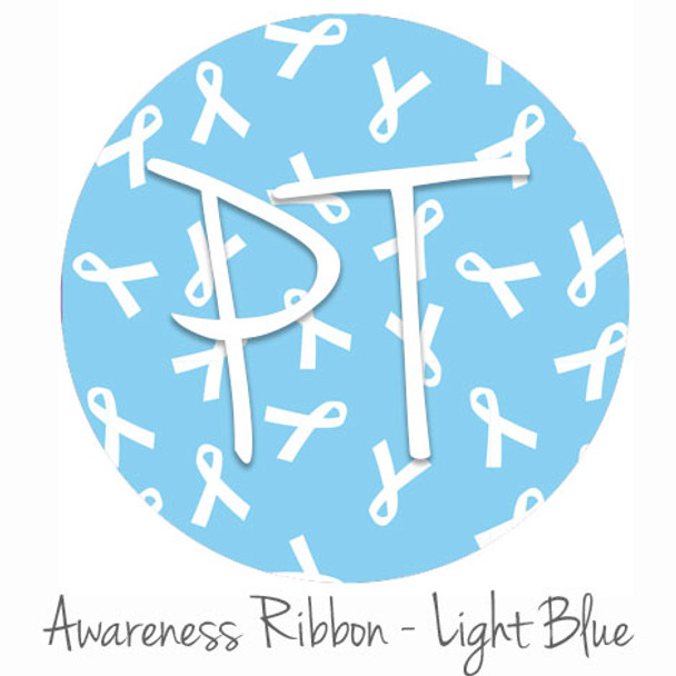 12"x12" Permanent Patterned Vinyl - Awareness Ribbon - Light Blue