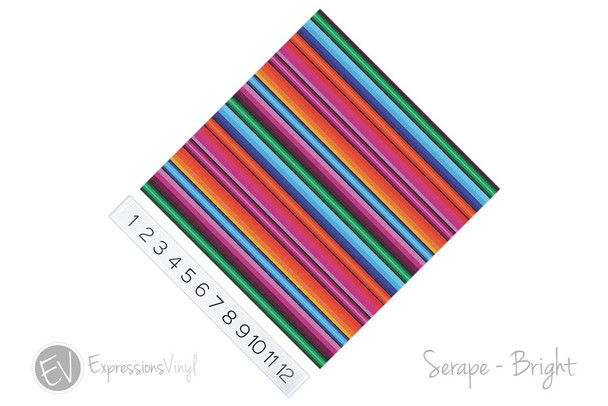 12"x12" Patterned Heat Transfer Vinyl - Serape Blanket - Bright
