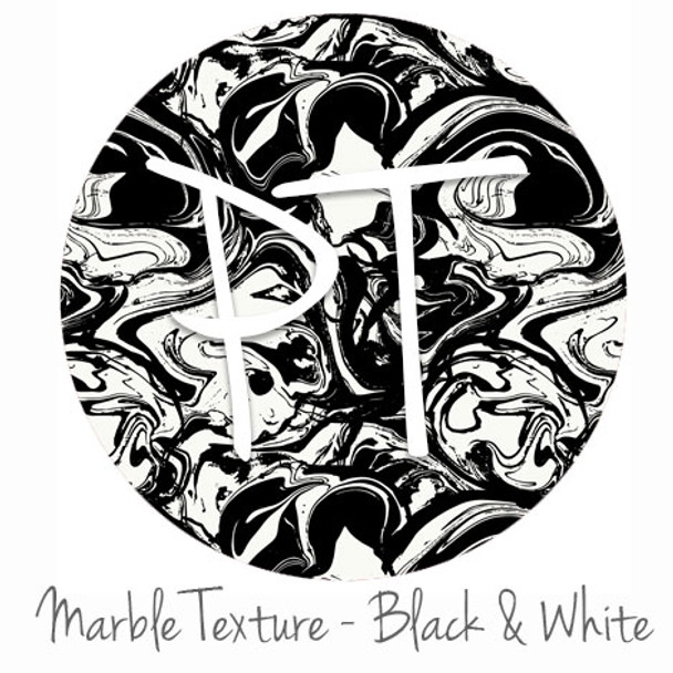 12"x12" Permanent Patterned Vinyl - Marble Texture - Black & White