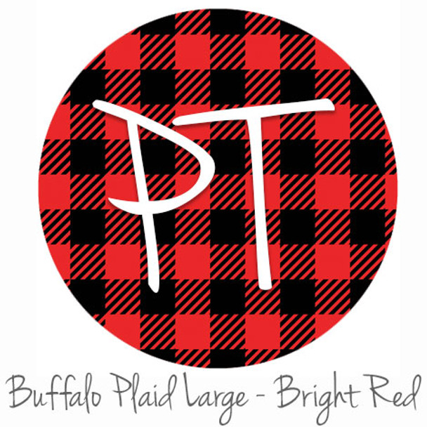 12"x12" Patterned Heat Transfer Vinyl - Buffalo Plaid Large - Bright Red