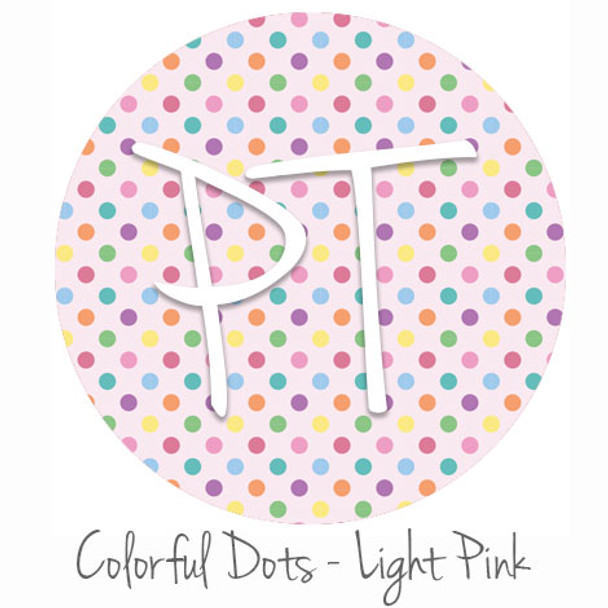 12"x12" Patterned Heat Transfer Vinyl - Colorful Dots - Light Pink