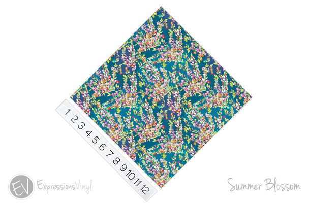 12"x12" Permanent Patterned Vinyl - Summer Blossom
