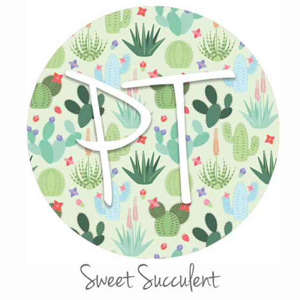 12"x12" Permanent Patterned Vinyl - Sweet Succulent