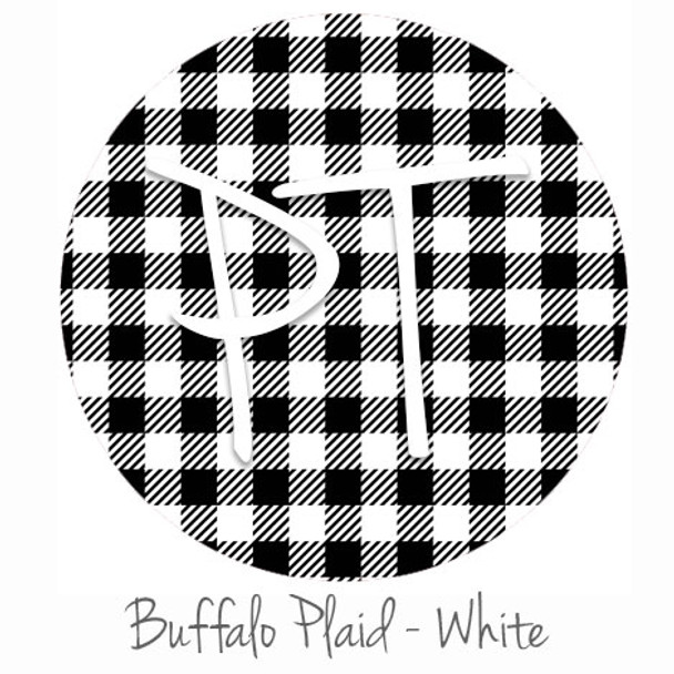 12"x12" Patterned Heat Transfer Vinyl - Buffalo Plaid - White