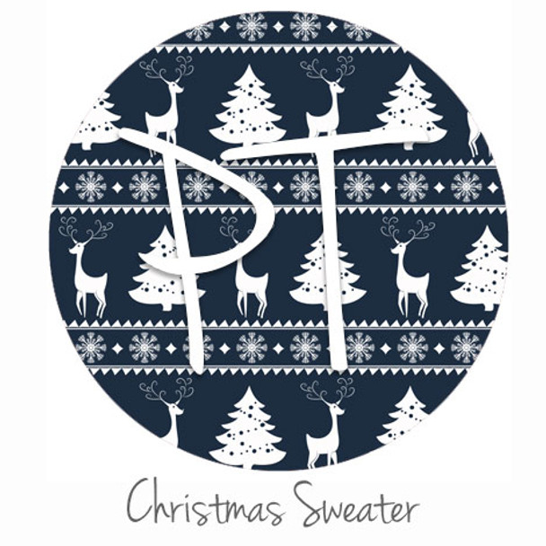 12"x12" Patterned Heat Transfer Vinyl - Blue Christmas Sweater
