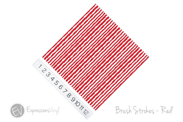 12"x12" Permanent Patterned Vinyl - Brush Strokes - Red