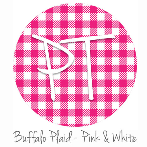 12"x12" Patterned Heat Transfer Vinyl - Buffalo Plaid - Pink/White