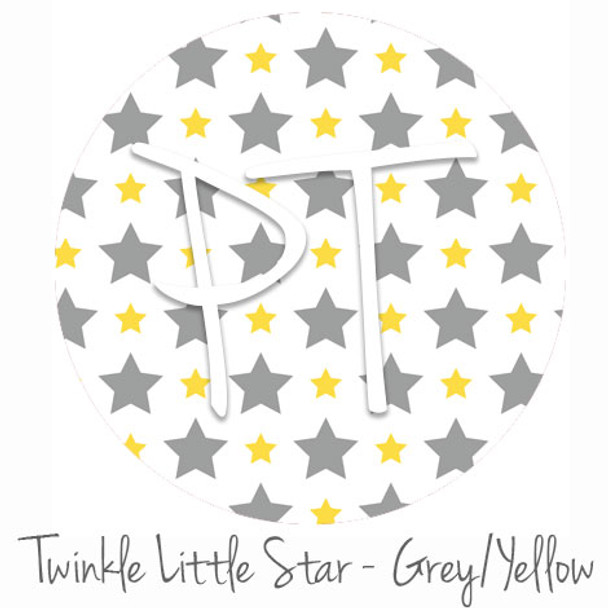 12"x12" Patterned Heat Transfer Vinyl - Twinkle Little Star - Grey/Yellow