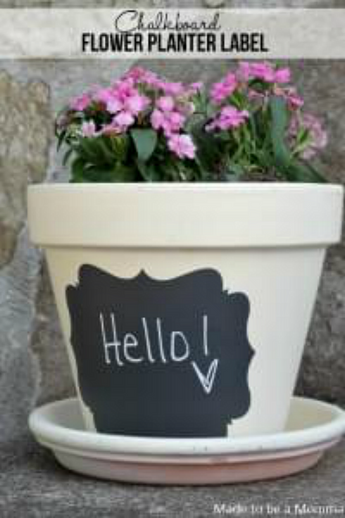 Flower Planter With Chalkboard Vinyl