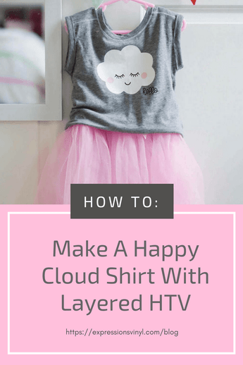 Cloud shirt with layered heat transfer vinyl