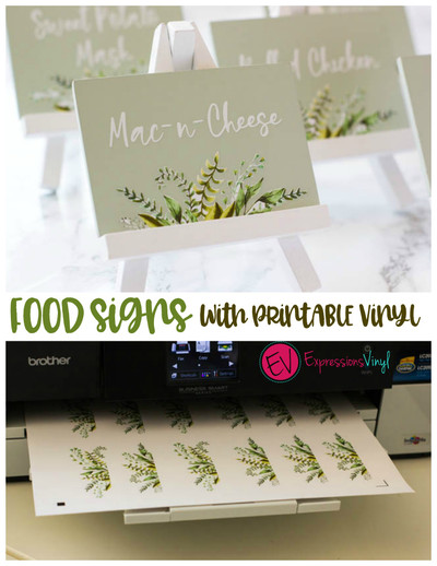 Food signs with printable vinyl 