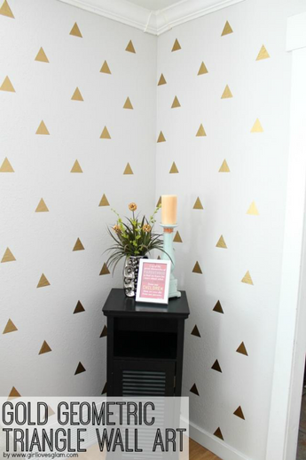 Gold Geometric Triangle Wall Art