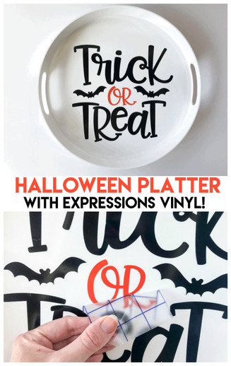 Trick or treat Platter with Vinyl