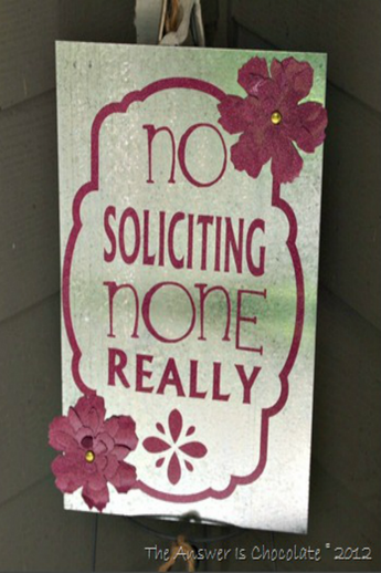 No Soliciting Sign With New Glitter Ultra Cast Vinyl