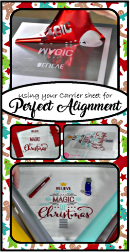 Use scraps of your HTV's carrier sheet to align images