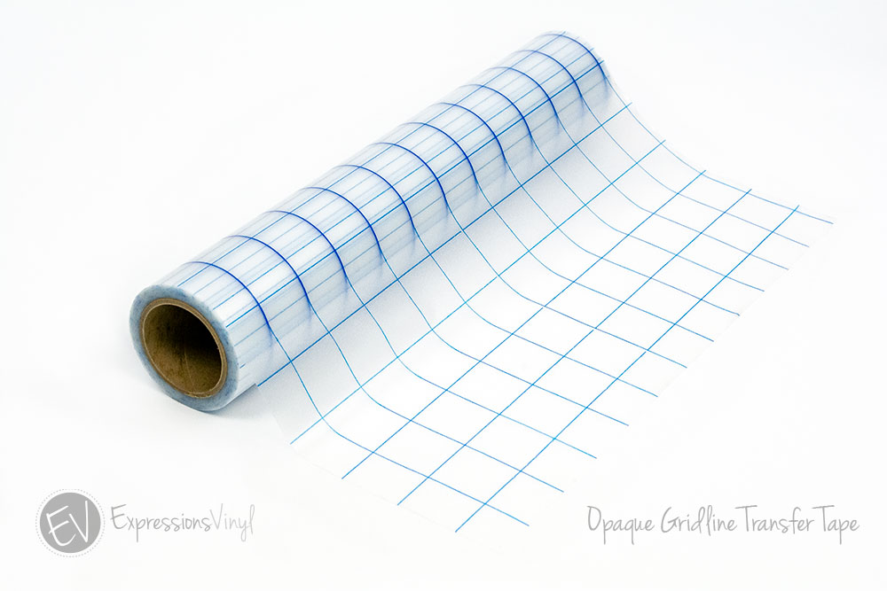 Clear Medium Tack Transfer Tape with with Blue Grid Release Liner - 12 x 5  yard roll