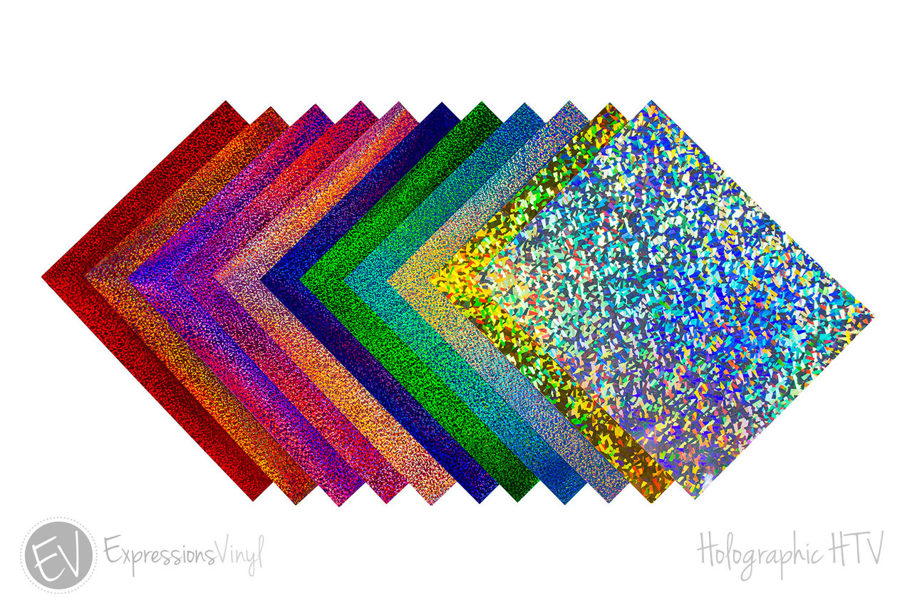 HTVRONT Colorful Crystal Holographic Heat Transfer Vinyl - 12 x