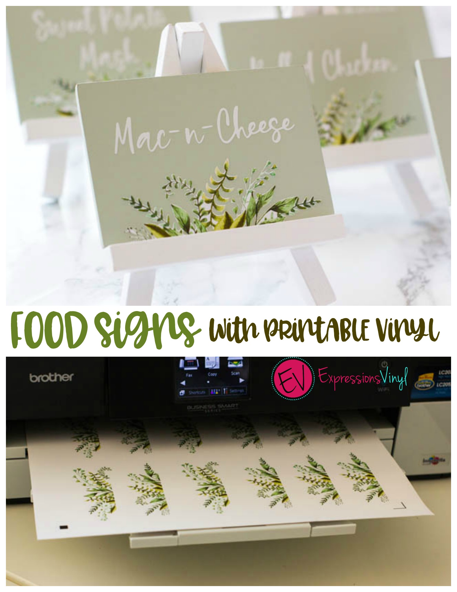 Food signs with printable vinyl - Expressions Vinyl