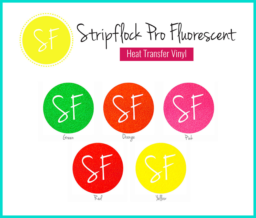 Stripflock Pro Fluorescent Heat Transfer Vinyl Color Chart