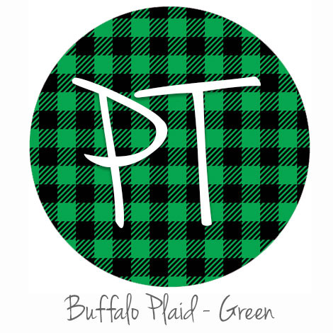 Printed HTV Green Buffalo Plaid Print 12 x 15 Sheet