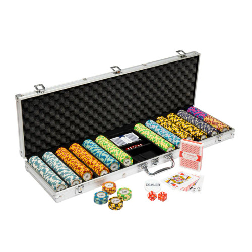 600 Monte Carlo Poker Chip Set with Aluminum Case