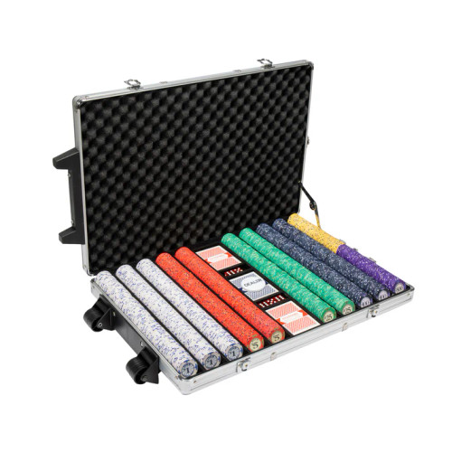 1,000 Scroll Poker Chip Set with Rolling Case