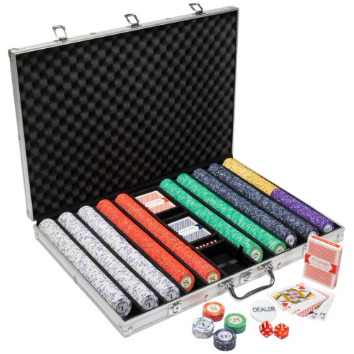 1,000 Scroll Poker Chip Set with Aluminum Case