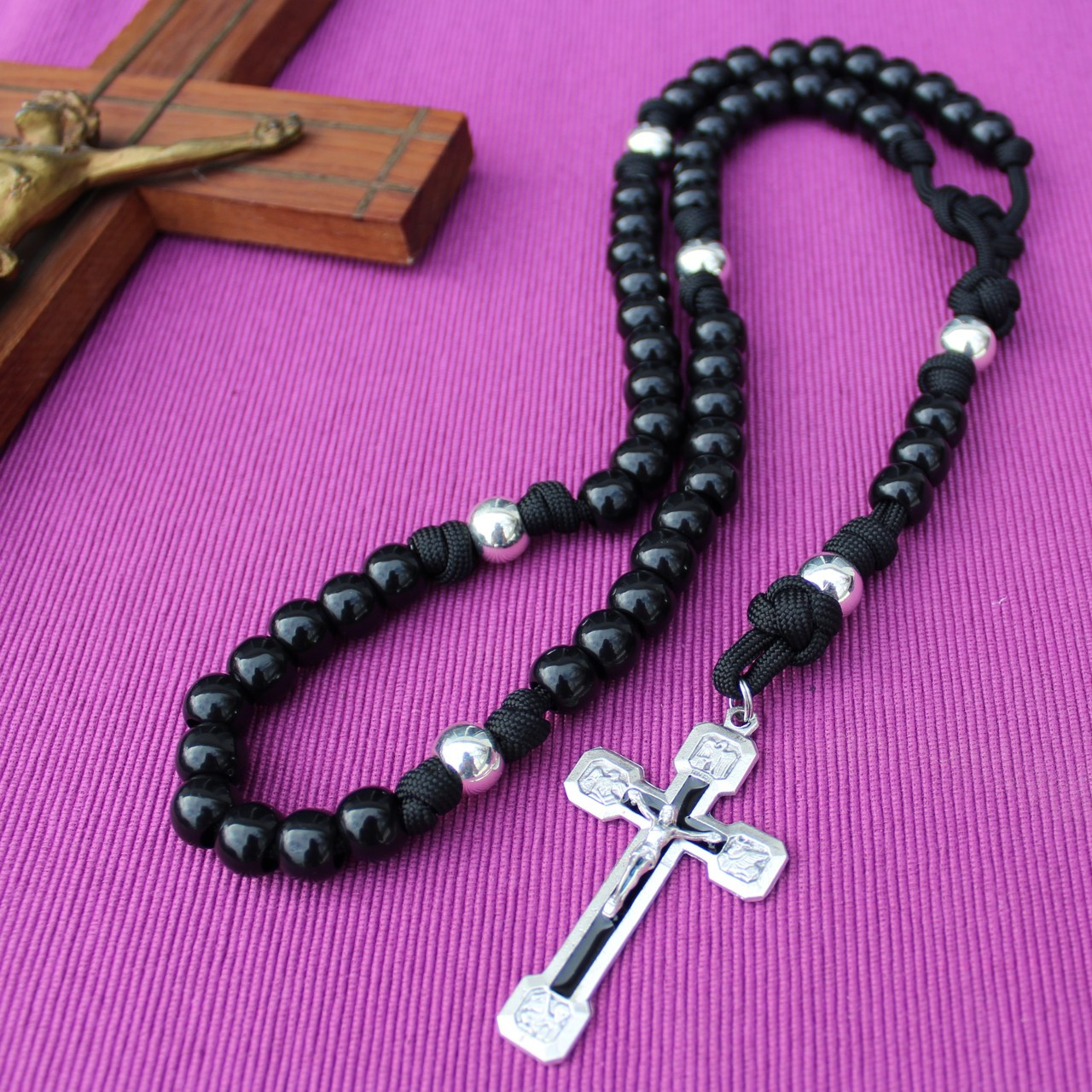 Soldier's Paracord Rosary by Our Lady's Armory Backed by Lifetime