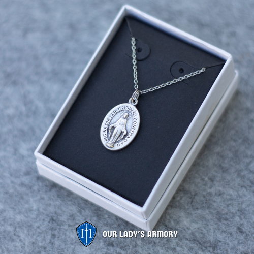 Miraculous Medal Necklace - Cable Chain